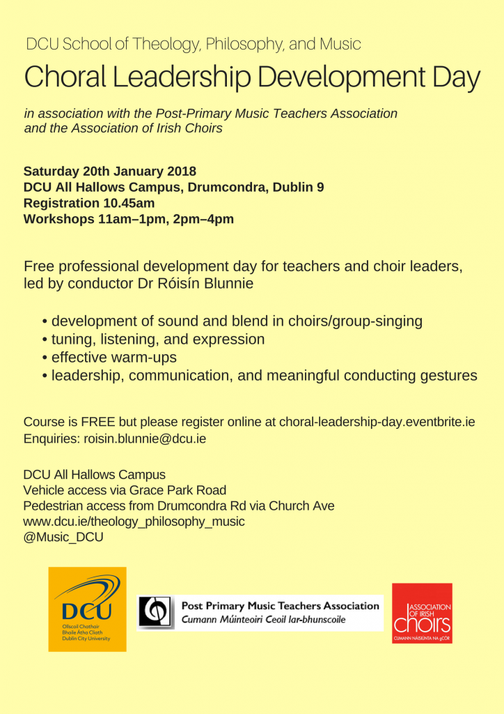 DCU Choral Leadership Day poster1a